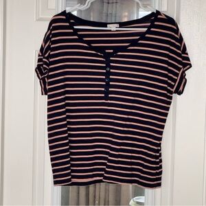 GAP Blue and Pink Polo T-Shirt with Cuffed Sleeves